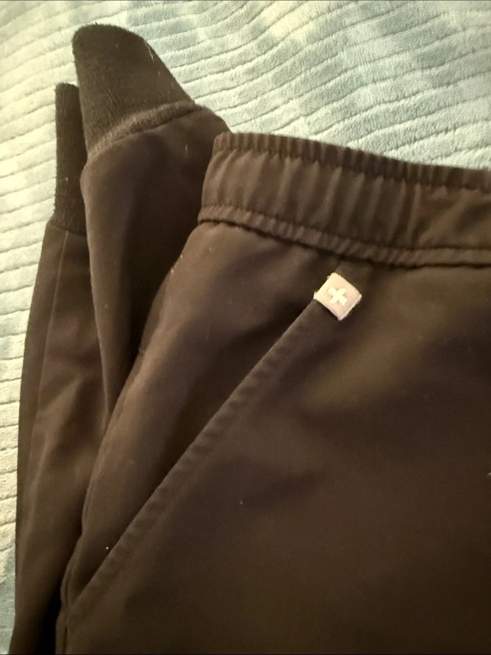 Figs Black Joggers with White Drawstring